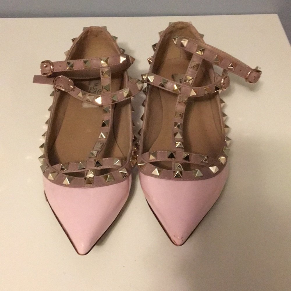 Knock Off Valentino Rock Stud Pointy Toe Flats